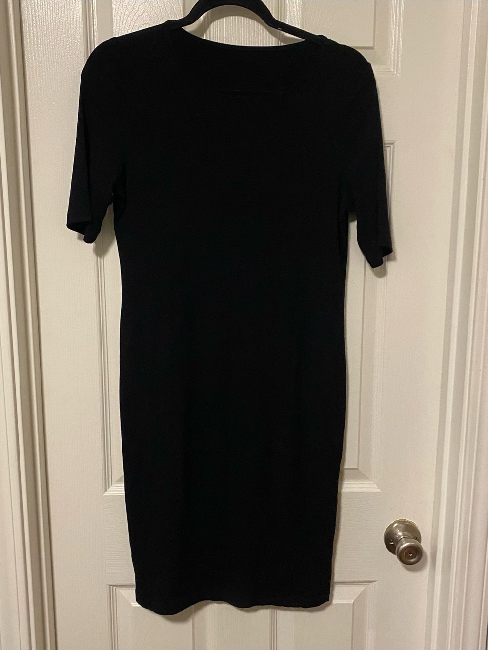 SHEIN Black Short-Sleeve Midi Dress